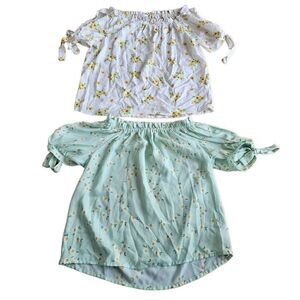 Heart and arrow girls Sz 10-12  floral top bundle of 2